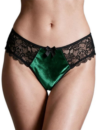 Milena By Paris Γυναικείο Sexy Brazil με Δαντέλα Μαύρο Πράσινο 8566