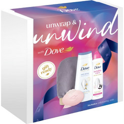 Dove Advanced Care Antistress Shower Gel 225ml + Invisible Care Deodorant 150ml + Pink Soap 90gr + Peeling Glove