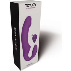 ToyJoy Nymphea Strapless Strap On με Διπλό Dildo 20cm & Δόνηση Μωβ