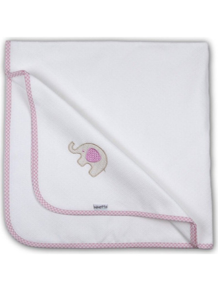 Ninetta Bebe 502 Elephant Πάνα Αγκαλιάς Πικέ Ροζ 90x90cm