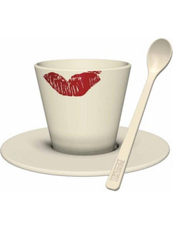 iDrink Kiss Φλιτζάνι Espresso & Ελληνικού Καφέ Λευκό Κόκκινο 90ml ID5228