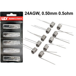 Prebuilt Coils YOUDE KANTHAL 24AGW, 0.50mm 0.5ohm (10 σύρματα)