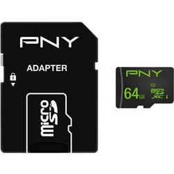PNY microSDXC 64GB Class 10 U1 UHS-I + Adapter