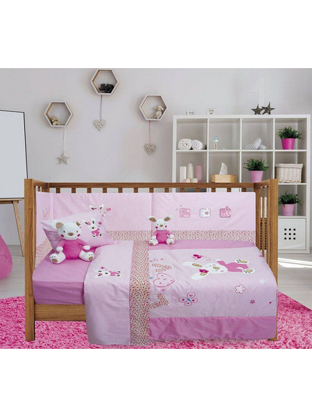 ΣΕΤ ΚΟΥΒΕΡΛΙ-ΜΑΞΙΛΑΡΟΘΗΚΗ-ΛΟΥΤΡΙΝΟ BABY DREAM LINE EMBROIDERY DAS HOME 6336 ΡΟΖ ΚΟΥΝΕΛΑΚΙ 110X150C