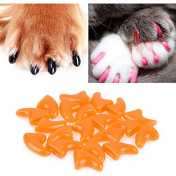 20 PCS Silicone Soft Cat Nail Caps / Cat Paw Claw / Pet Nail Protector/Cat Nail Cover, Size:XS(Orange) (OEM)