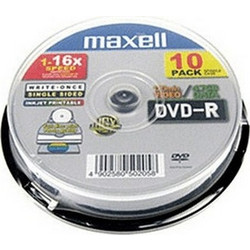 MAXELL DVD-R 4.7GB 16xSPEED MAXELL 120min, 10τμχ VIDEO/DATA