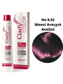 Clady Color 8.52 Mahogany Acajou Light Μόνιμη Βαφή Μαλλιών 100ml