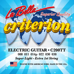 La Bella C200TT Criterion Σετ 6 Χορδές Ηλεκτρικής Κιθάρας Nickel Plated Steel 8-38"
