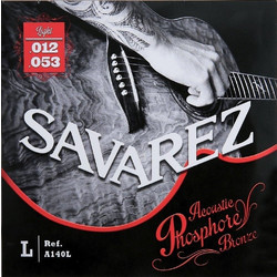 Savarez A140L Σετ 6 Χορδές Ακουστικής Κιθάρας Phosphor Bronze 12-53" Light Tension