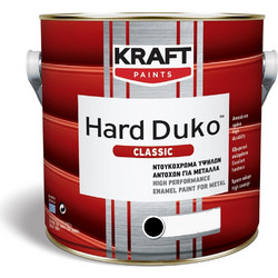 Kraft Paints Hard Duco Classic Ντουκόχρωμα Διαλύτου Μετάλλου Μαύρο Satin 2.5lt