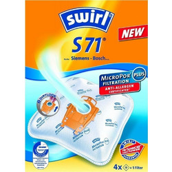 Swirl S71 Σακούλες Σκούπας 4τμχ Συμβατές με Σκούπα Bosch / Siemens