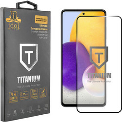 Idol 1991 Titanium Semi Curved Full Glue Tempered Glass Samsung A72 A725/A726 0.25mm Black
