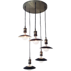 Home Lighting Magnum Plate Κρεμαστό Φωτιστικό Οροφής Πολύφωτο Λευκό 77-2445
