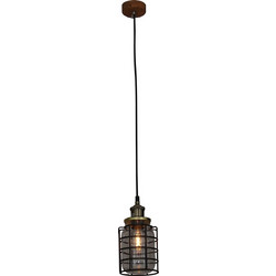 Home Lighting Okda Κρεμαστό Φωτιστικό Οροφής Πλέγμα Μονόφωτο E27 Μαύρο 77-3090