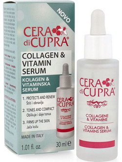 Cera Di Cupra Collagen & Vitamine Αντιγηραντικό Serum Προσώπου για Σύσφιξη με Βιταμίνη C Βιταμίνη E & Κολλαγόνο 30ml