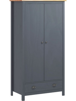 vidaXL Δίφυλλη Ντουλάπα Ρούχων Hill Range Γκρι 89x50x170cm 288949
