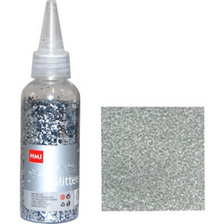 Glitter σκόνη 1/64'' σε μπουκάλι ασημί 40γρ