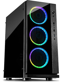 Inter-Tech W-III RGB Gaming Midi Tower Κουτί Υπολογιστή RGB με Πλαϊνό Παράθυρο