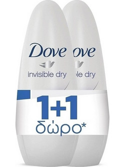 Dove Invisible Dry Γυναικείο Αποσμητικό Roll On 2x50ml
