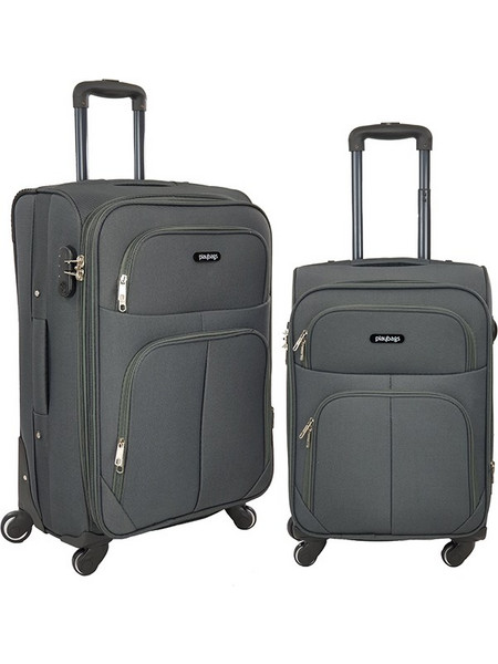Playbags Collection FW877 Σετ Βαλίτσες 2τμχ Καμπίνας & Μεσαία Ανθρακί