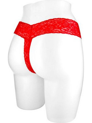 Red Lace Open Anita Thong - OS