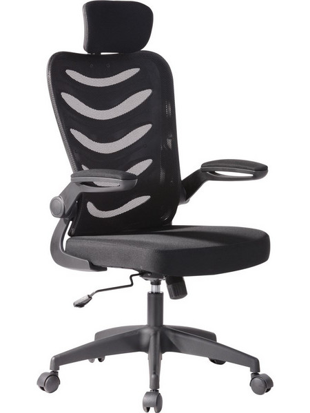Woodwell BF2940 Καρέκλα Γραφείου Διευθυντική με Προσκέφαλο Ανάκλιση και Ρυθμιζόμενα Μπράτσα Μαύρη ΕΟ603,1