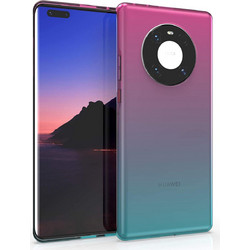 KWmobile Θήκη Σιλικόνης Huawei Mate 40 Pro - Bicolor / Pink / Blue / Transparent (54239.01)