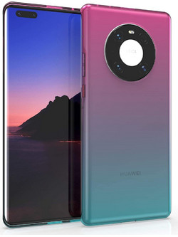 KWmobile Θήκη Σιλικόνης Huawei Mate 40 Pro - Bicolor / Pink / Blue / Transparent (54239.01)