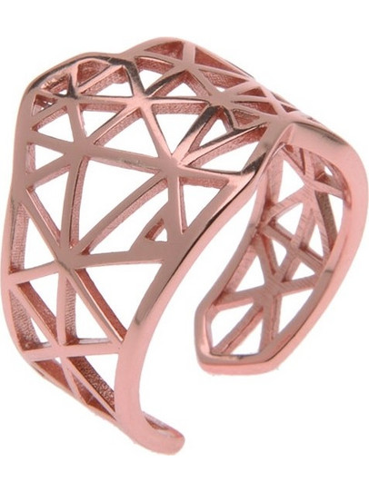 Δαχτυλίδι Ασημένιο 925 Πλέγμα Rosegold, ανοιγόμενο