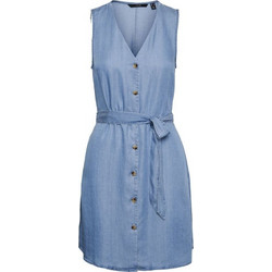 Vero Moda Mini Καλοκαιρινό Καθημερινό Φόρεμα Τζιν Γαλάζιο 10247808