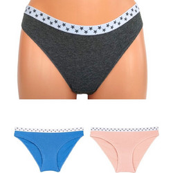 IDER BASIC Γυναικεία slip Bikini 3pack (30613-PFW-11) ΓΚΡΙ-ΡΟΖ-ΣΙΕΛ