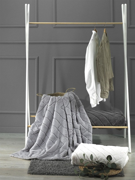 Σετ Γούνινη Κουβέρτα Υπέρδιπλη Morven Kaplan K08 Γκρι 230x250