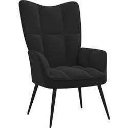 vidaXL Πολυθρόνα Relax Βελούδινη Μαύρη 328079
