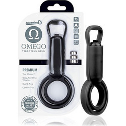 Screaming O Omego Premium Vibrating Ring Ελαστικό Δαχτυλίδι Πέους Σιλικόνης με Δόνηση 2.5cm Μαύρο