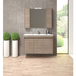 Zebis Eco 120 Σετ Έπιπλο Μπάνιου με Νιπτήρα & Καθρέπτη 4010