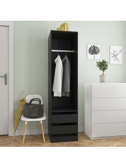 vidaXL Μονόφυλλo Βεστιάριο Ρούχων Μαύρο 50x50x200cm 800613