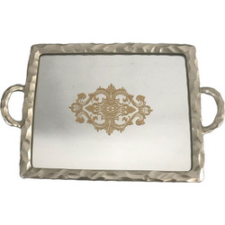 Δίσκος Γάμου Polyresin με καθρέφτη 48x32x2εκ. BLY-17812-T-B - For Home
