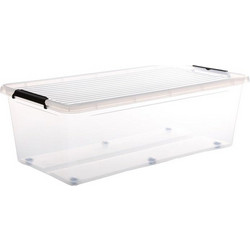 Πλαστικό διάφανο Κουτί Αποθήκευσης γενικής χρήσης XL, 55ltr, με καπάκι, 76x39x25 cm - Aria Trade