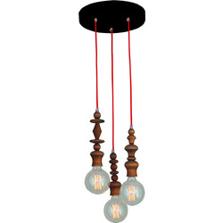 Home Lighting Melody 77-2739 Κρεμαστό Φωτιστικό Οροφής Τρίφωτο E27 HL-042R-3P