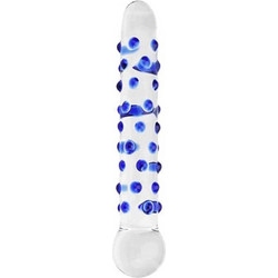 Loving Joy Spectrum Nubby Textured Γυάλινο Dildo 18cm Μπλε Clear