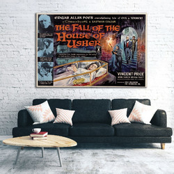 Πίνακας σε καμβά - Vintage Movie Posters - The Fall of the house of Usher - 45 x 30 εκ