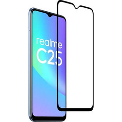 Tempered Glass 9H Για REALME C25 Προστατευτικό Οθόνης Full Glue - Μαύρο