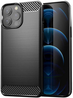 Powertech Carbon Back Cover Black (iPhone 13 Pro Max)