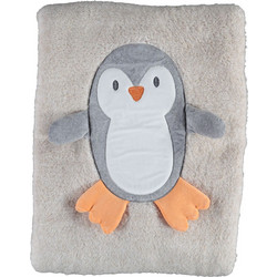 BiBaby 3D Cute Penguin Κουβέρτα Αγκαλιάς Βελουτέ 88x100 Εκρού