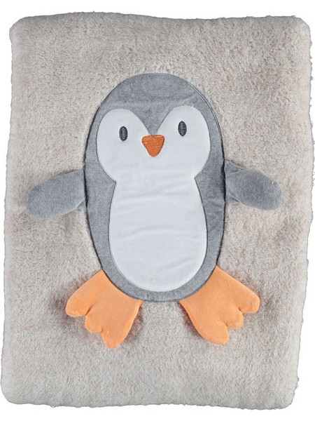 BiBaby 3D Cute Penguin Κουβέρτα Αγκαλιάς Βελουτέ 88x100 Εκρού