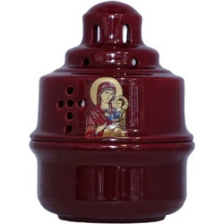Καντήλι Κιβωτός Θεομήτωρ Κεραμικό 11.5x15cm Μπορντό