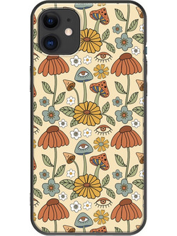 Θήκη Hippie Mushrooms iPhone 11 Black TPU (Μαύρη Σιλικόνη)