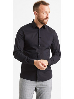 Celio Ανδρικό Πουκάμισο Μακρυμάνικο Masantal Black