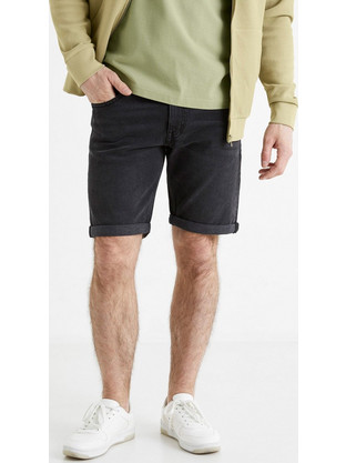 Celio Casual Ανδρική Βερμούδα Chino Μαύρη BOFIRSTBM
