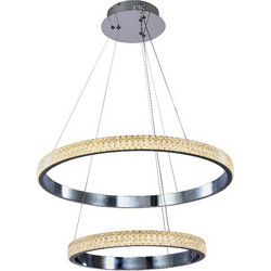 InLight Κρεμαστό Φωτιστικό Οροφής Δίφωτο LED με Θερμό Λευκό Φως Ασημί 6033-A-CH